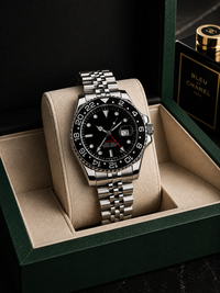 Stainless Steel Chain Watch with Date & Moving Bezel | HUMRAAZ WEAR