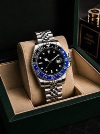 Stainless Steel Chain Watch with Date & Moving Bezel | HUMRAAZ WEAR