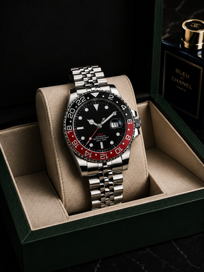 Stainless Steel Chain Watch with Date & Moving Bezel | HUMRAAZ WEAR