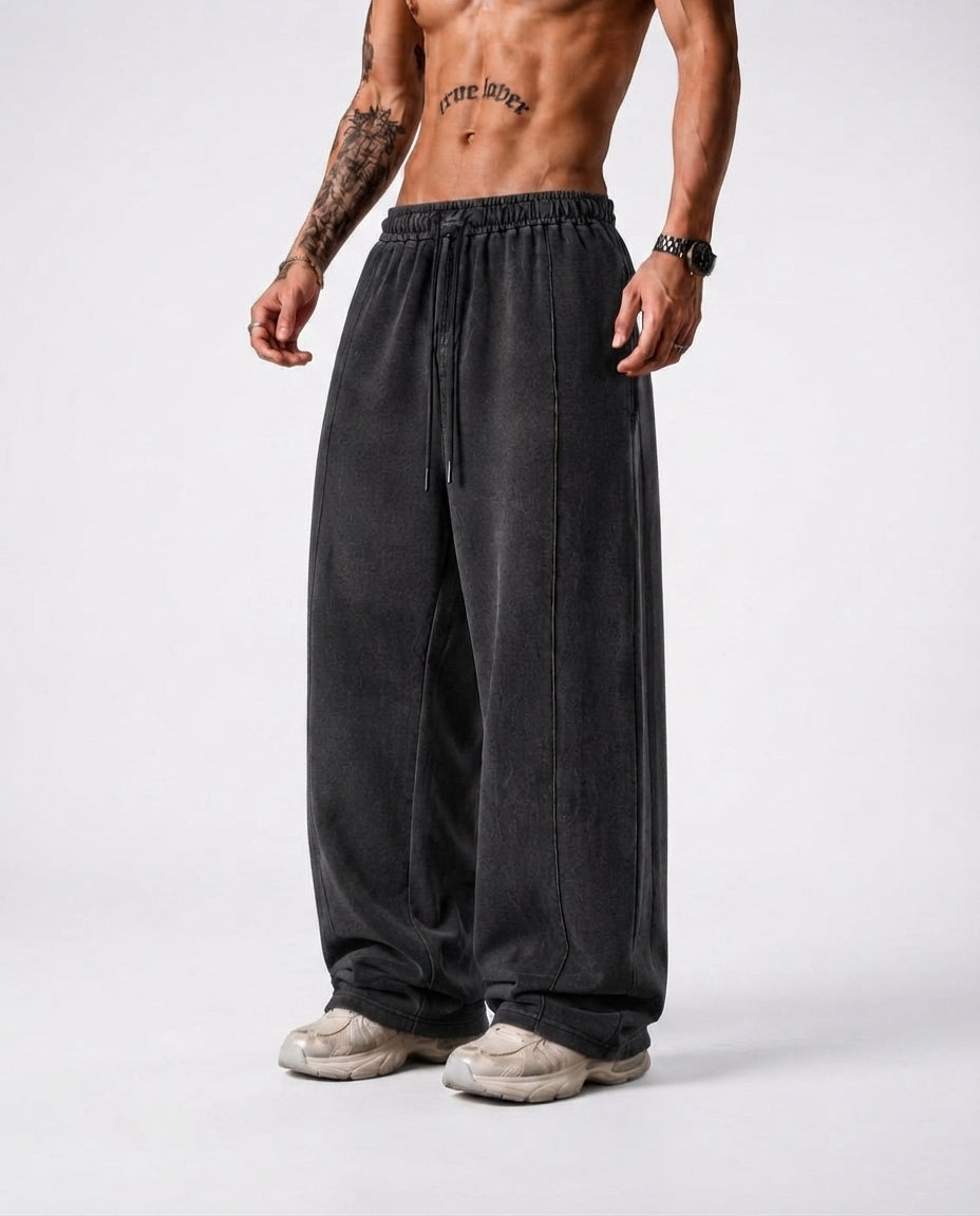 Vintage Wash Baggy Trousers – Premium Interlock Fabric | Humraaz Wear