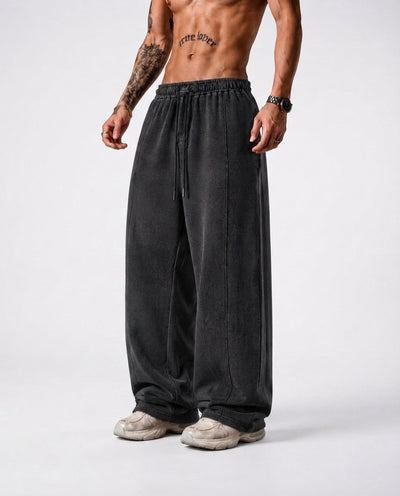 Vintage Wash Baggy Trousers – Premium Interlock Fabric | Humraaz Wear
