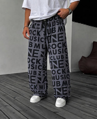 All-Over Print Baggy Trousers for Men – Premium Textured Fabric | Humraaz Wear