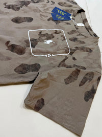 Premium Brown Camouflage Drop Shoulder Polo Shirt for Men | Ribbed Fabric | Sweat Absorbent | HUMRAAZ WEAR