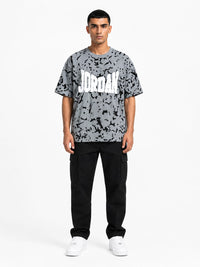 Jordan Embossed Print Drop Shoulder T-Shirt – Waffle Knit | Humraaz Wear