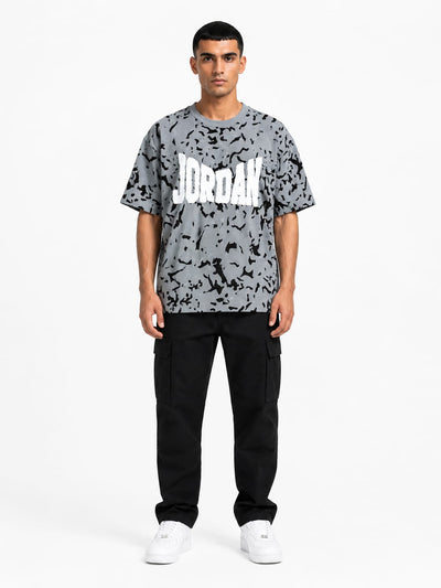 Jordan Embossed Print Drop Shoulder T-Shirt – Waffle Knit | Humraaz Wear