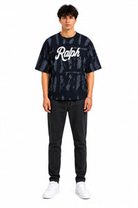 Ralph Embossed Printed Drop Shoulder T-Shirt – Premium Waffle Knit | Humraaz Wear