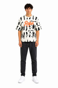 Ralph Embossed Printed Drop Shoulder T-Shirt – Premium Waffle Knit | Humraaz Wear