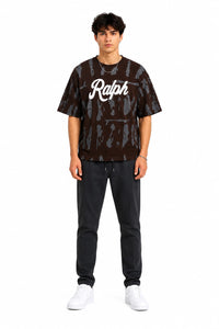 Ralph Embossed Printed Drop Shoulder T-Shirt – Premium Waffle Knit | Humraaz Wear