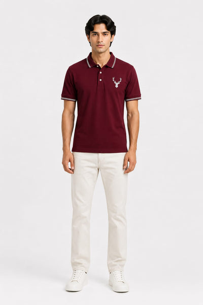 Premium Pique Markhor Polo Shirt for Men | HUMRAAZ WEAR